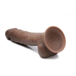 Fleshstixxx 8in Vibrating Dildo W/ Balls Dark, image 4