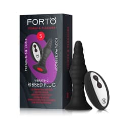 Forto Vibe Ribbed Plug w/ Remote Sm Blk, image 2