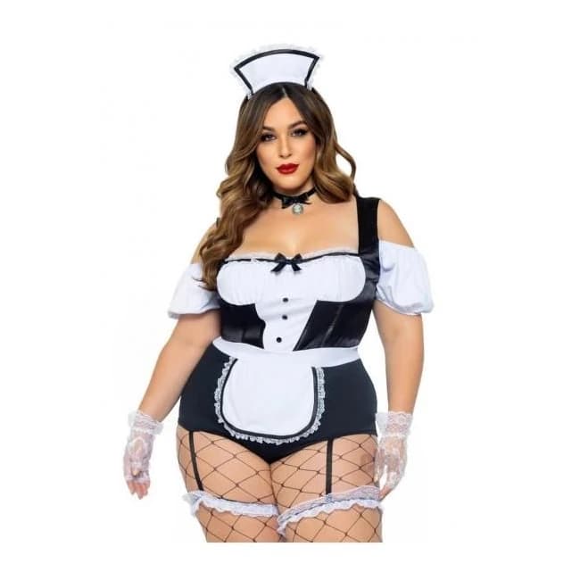 Foxy Frenchie 3pc 1x/2x Blk/wht - Image 1