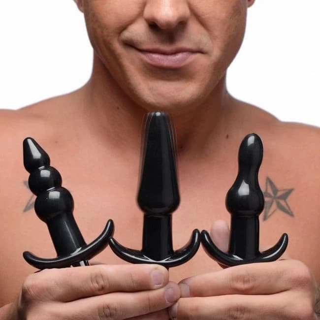 FRISKY THRILL TRIO ANAL PLUG SET BLACK  - Image 1