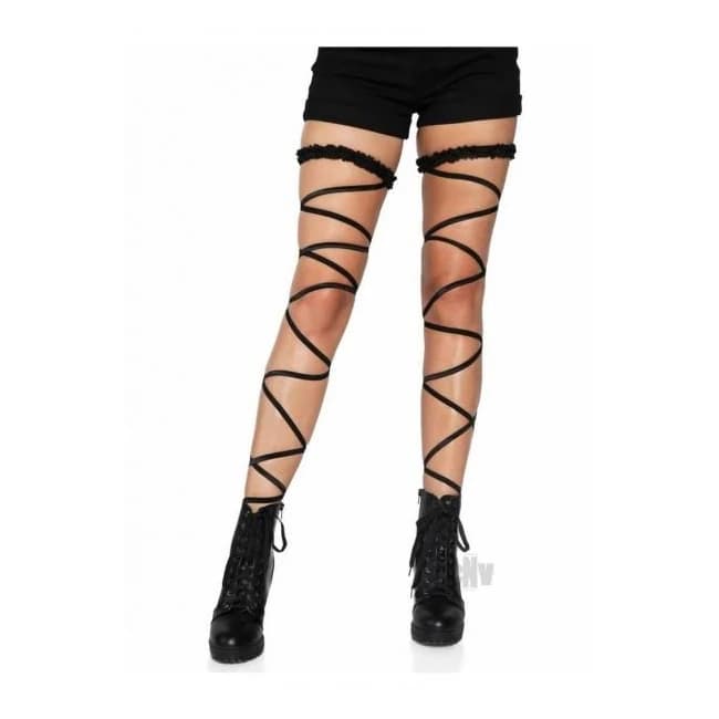 Garter Leg Wrap Set Os Blk - Image 1