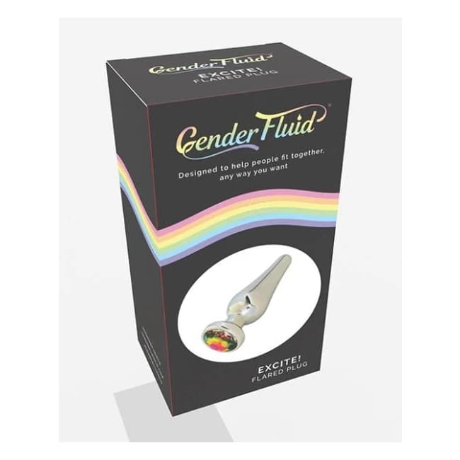 Gender Fluid Excite! Flared Plug - Silver - Image 1