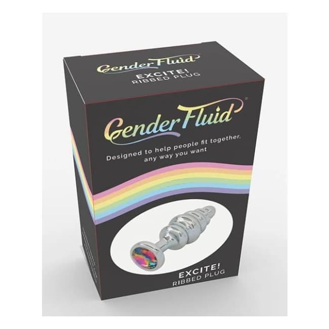 Gender Fluid Excite! Ribbed Plug - Silver - Image 1