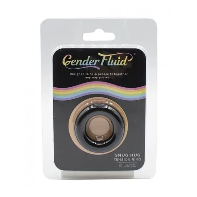 Gender Fluid Snug Hug Tension Ring - Black - Image 1
