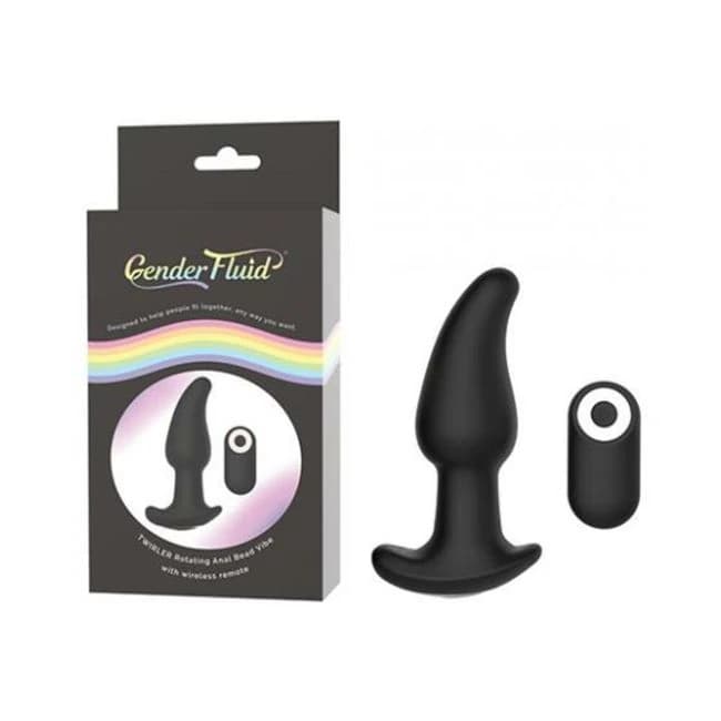 Gender Fluid Twirler Anal Vibe W/remote - Black - Image 1
