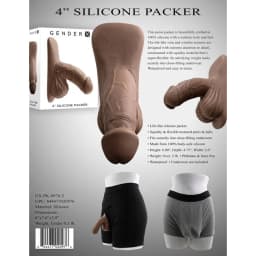 Gender X 4in Silicone Packer Dark - Image 4