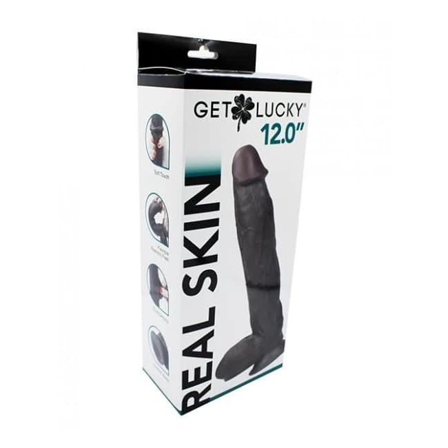 Get Lucky 12" Real Skin Series - Dark Brown - Image 1