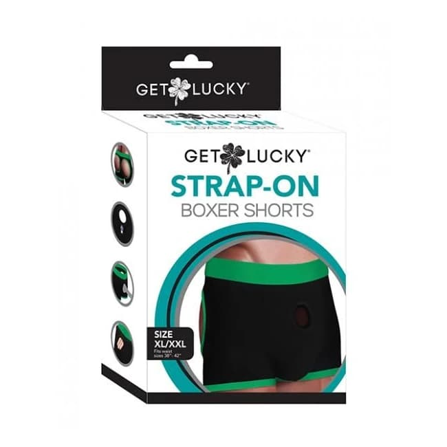 Get Lucky Strap on Boxers - Xl-xxl Black/green - Image 1