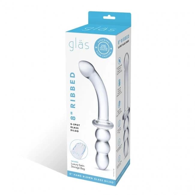 Glas 8 Ribbed G Spot Glass Dildo " - Image 1