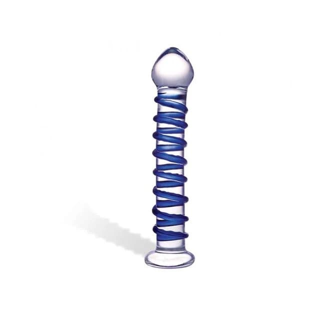 Glas Blue Spiral Glass Dildo - Image 1