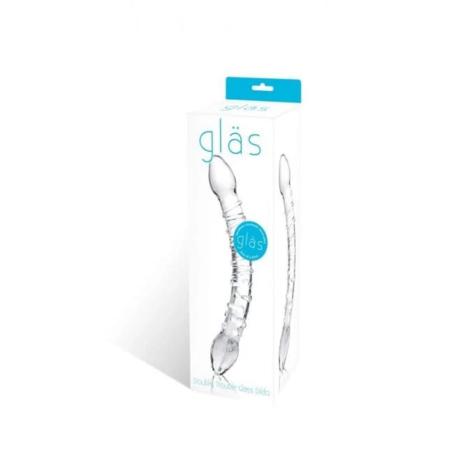 Glas Double Trouble Dildo - Clear - Image 1