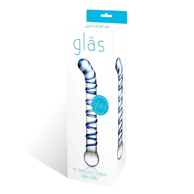 GLAS MR. SWIRLY 6.5 G-SPOT GLASS DILDO " - Image 1