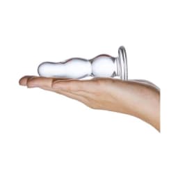 Glass Butt Plug 4 Inches Clear, image 3
