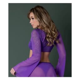 Glimmer Crop Top Skirt Thong Metallic, image 2