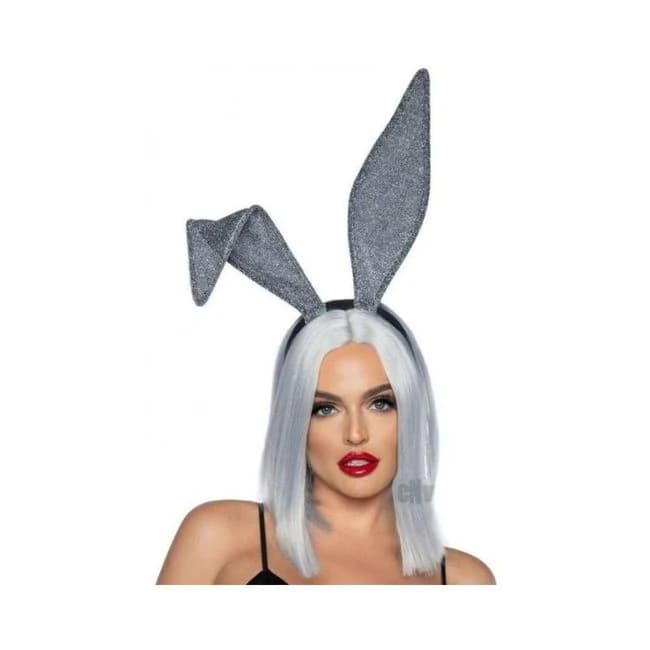 Glitter Bunny Ears O/s Silver - Image 1