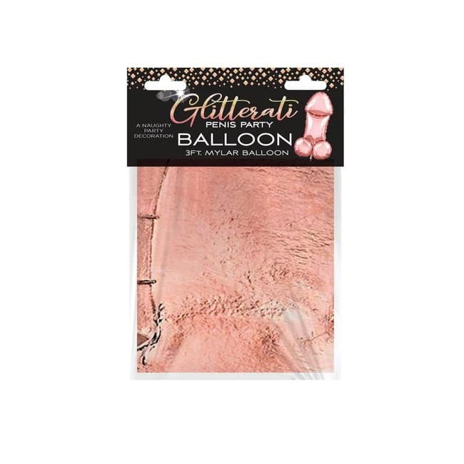 Glitterati 3ft Rose Gold Penis Mylar Balloon - Image 1