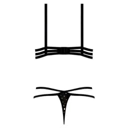 Glitz & Glam Bra & Thong Set Black S/M, image 1