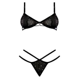 Glitz & Glam Bra & Thong Set Black S/M, image 2