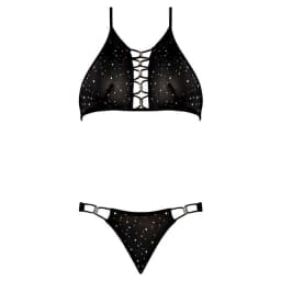 Glitz & Glam Halter Bralette & Panty Black S/M, image 5