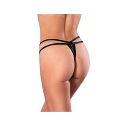 Glitz & Glam Split Crotch Thong Black 2xl - Image 2