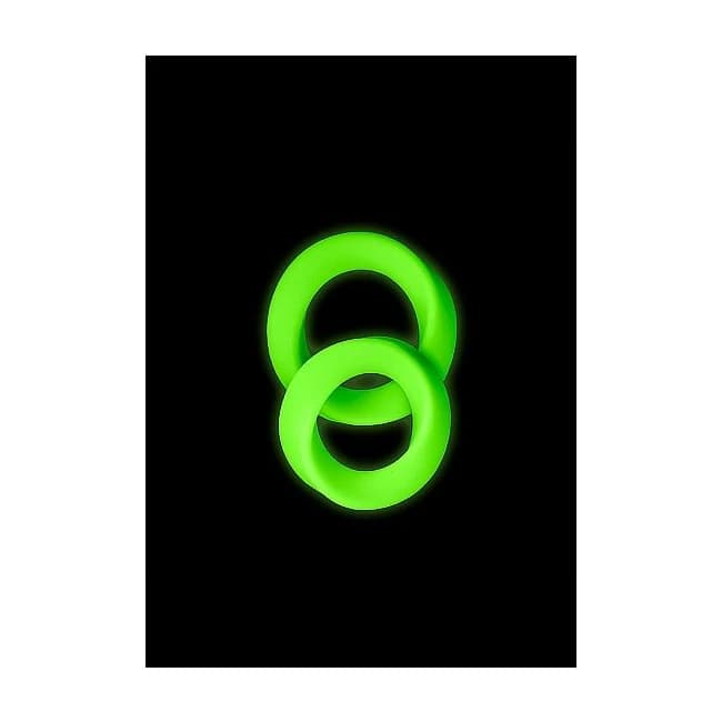 GLOW 2PCS COCK RING SET GLOW IN THE DARK  - Image 1