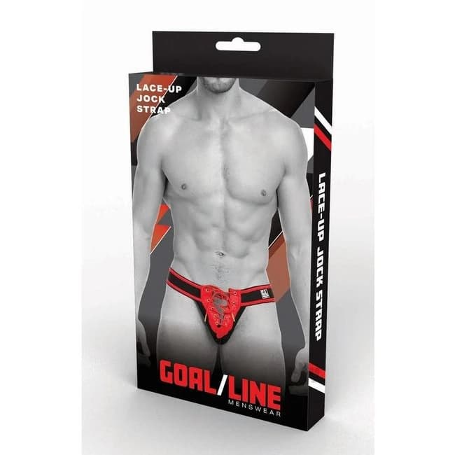 Goal Line Lace Up Jockstrap L/xl Red - Image 1