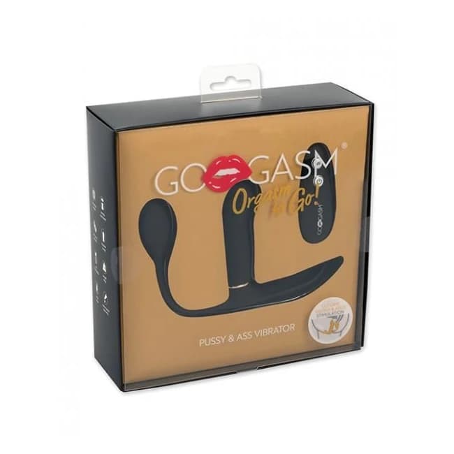 Gogasm Pussy & Ass Vibrator - Black - Image 1