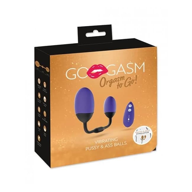 Gogasm Vibrating Pussy & Ass Balls - Purple - Image 1