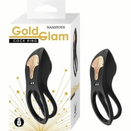 Gold Glam Cockring Black, image 1