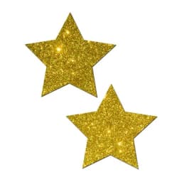 Gold Glitter Rock Star Pasties O/S, image 1