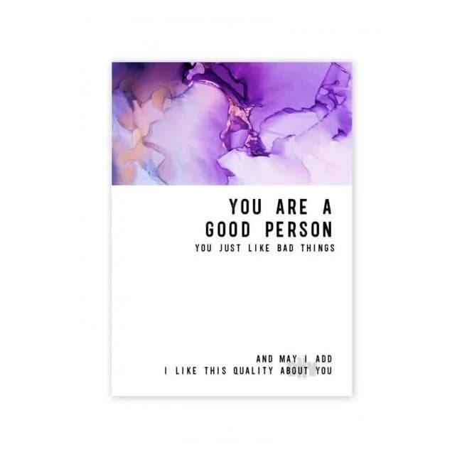 Good Person Bad Things Greeting Card - Image 1