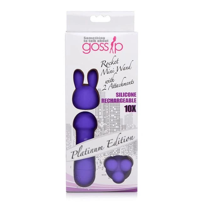 Gossip Mini Wand W/two Attachments Violet - Image 1
