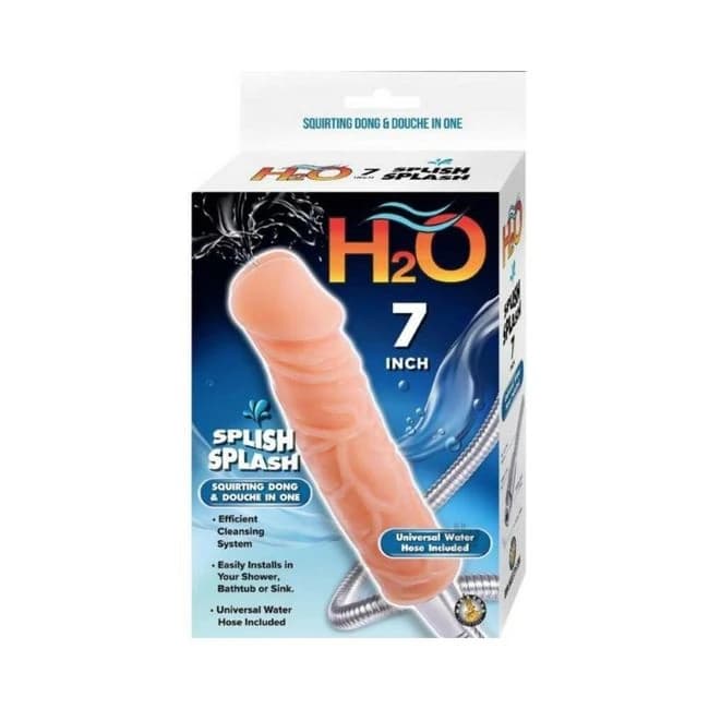 H20 Splish Splash 7 In. Dildo Douche Beige - Image 1
