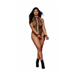 Halter Fishnet Teddy W/ Chains Black Q/s - Image 2