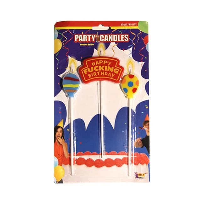 Happy Fucking Birthday Candles Set of 3 - Image 1