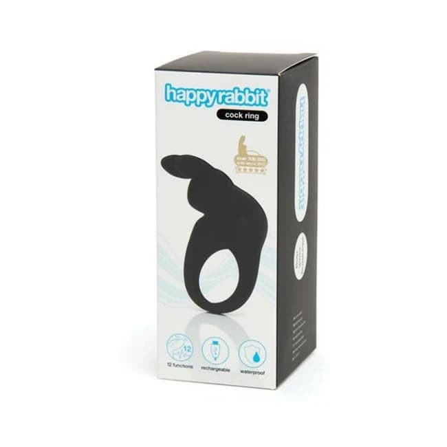 Happy Rabbit Rechargeable Cock Ring Black - Image 1