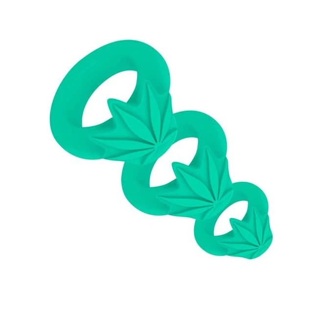 Hazey Silicone Pot Leaf 3 Ring Set - Image 1