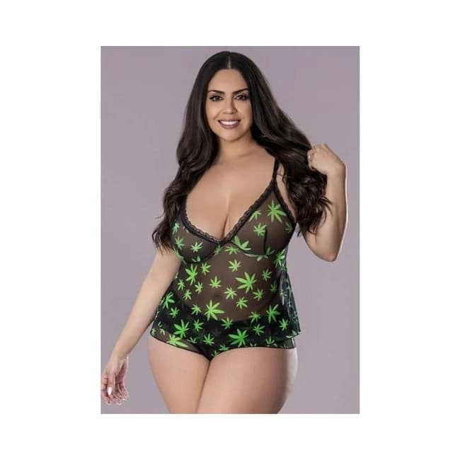 Hazy Dayz Cami & Short Set Pot Leaf 2xl - Image 1