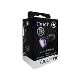 Heart Gem Butt Plug Gunmetal Amethyst, image 3