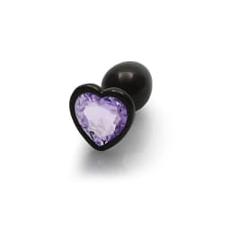 Heart Gem Butt Plug Gunmetal Amethyst, image 8