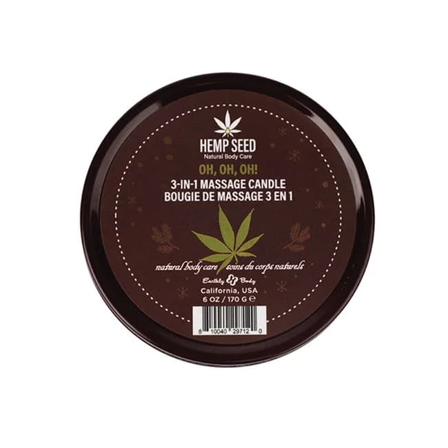 HEMP SEED 3-IN-1 MASSAGE CANDLE OH OH OH 6OZ  - Image 1