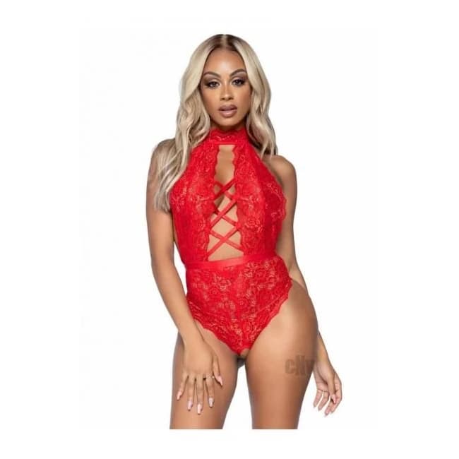 High Neck Teddy Thong Sm Red - Image 1