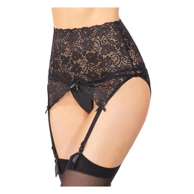 High Waist Adjustable Garter Belt Black Xl - Image 1