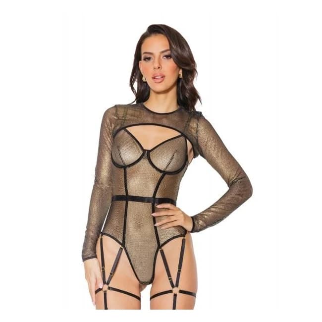 Holiday Metallic Fishnet Shrug Black/gold O/s - Image 1