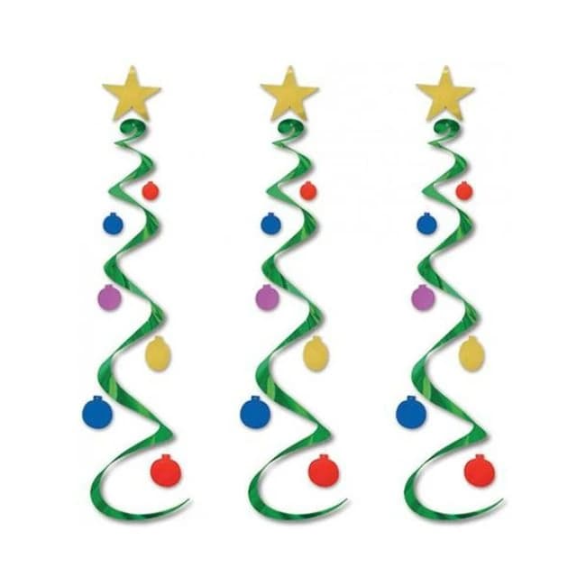 Holiday Tree Whirls Décor - Multi Color - Image 1