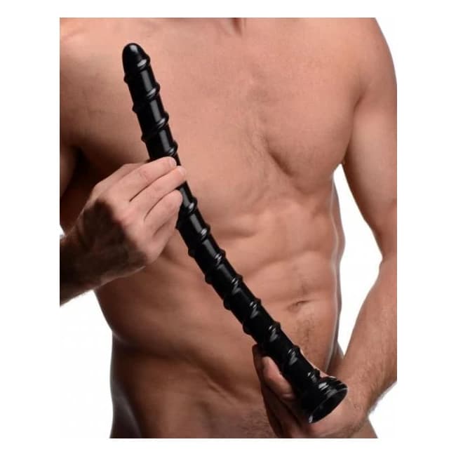 Hosed 18 Inches Swirl Anal Snake Black - Image 1