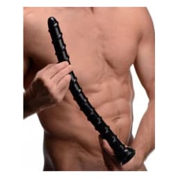 Hosed 18 Inches Swirl Anal Snake Black, image 1