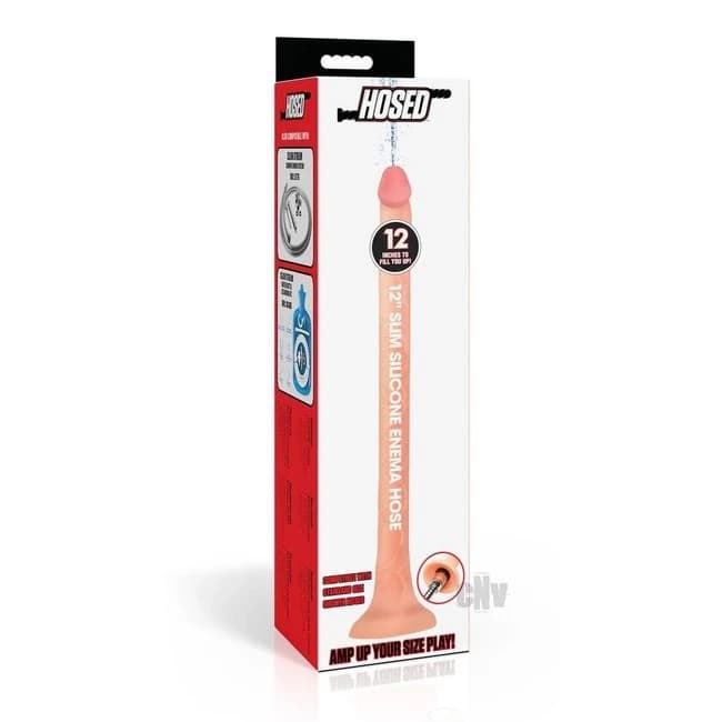 Hosed Slim Silicone Enema Hose 12 Wht - Image 1
