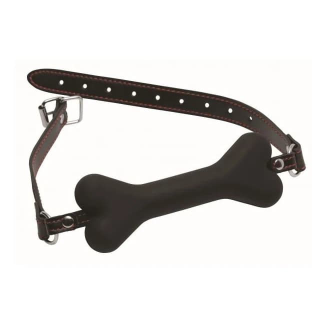 Hound Adjustable Dog Bone Gag Black - Image 1