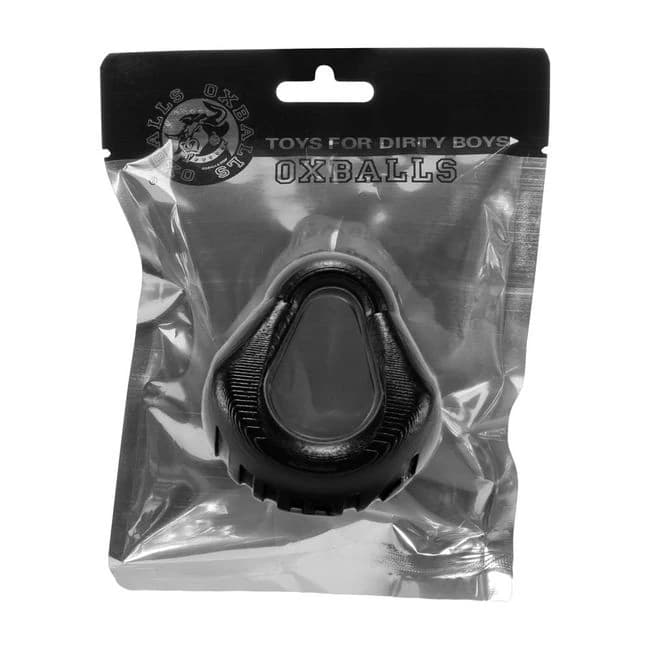 Hung Padded Cockring Oxballs - Black - Image 1